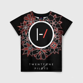 Детская футболка 3D с принтом Twenty one pilots в городе Новоалтайск, 100% гипоаллергенный полиэфир | прямой крой, круглый вырез горловины, длина до линии бедер, чуть спущенное плечо, ткань немного тянется | rock | t.o.p. | top | twenty one pilots | рок