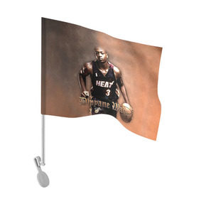 Флаг для автомобиля с принтом Баскетболист Dwyane Wade в городе Новоалтайск, 100% полиэстер | Размер: 30*21 см | chicago bulls | баскетбол | буллз | дуэйн уэйд | нба | чикаго