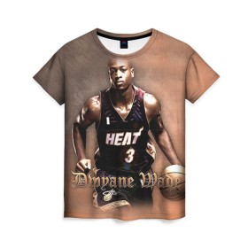 Женская футболка 3D с принтом Баскетболист Dwyane Wade в городе Новоалтайск, 100% полиэфир ( синтетическое хлопкоподобное полотно) | прямой крой, круглый вырез горловины, длина до линии бедер | chicago bulls | баскетбол | буллз | дуэйн уэйд | нба | чикаго