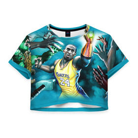 Женская футболка 3D укороченная с принтом Kobe Bryant в городе Новоалтайск, 100% полиэстер | круглая горловина, длина футболки до линии талии, рукава с отворотами | kobe bryant | lakers | los angeles lakers | nba. | баскетбол | баскетболист | коби брайант | лайкерс | лос анджелес лейкерс | нба