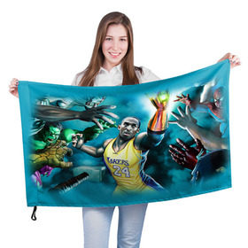 Флаг 3D с принтом Kobe Bryant в городе Новоалтайск, 100% полиэстер | плотность ткани — 95 г/м2, размер — 67 х 109 см. Принт наносится с одной стороны | kobe bryant | lakers | los angeles lakers | nba. | баскетбол | баскетболист | коби брайант | лайкерс | лос анджелес лейкерс | нба