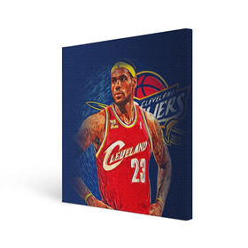 Холст квадратный с принтом LeBron James в городе Новоалтайск, 100% ПВХ |  | cleveland cavaliers | lebron james | nba. | баскетбол | баскетболист | джеймс леброн | кливленд кавальерс | нба