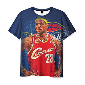 Мужская футболка 3D с принтом LeBron James в городе Новоалтайск, 100% полиэфир | прямой крой, круглый вырез горловины, длина до линии бедер | cleveland cavaliers | lebron james | nba. | баскетбол | баскетболист | джеймс леброн | кливленд кавальерс | нба