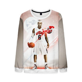 Мужской свитшот 3D с принтом LeBron James в городе Новоалтайск, 100% полиэстер с мягким внутренним слоем | круглый вырез горловины, мягкая резинка на манжетах и поясе, свободная посадка по фигуре | Тематика изображения на принте: cleveland cavaliers | lebron james | nba. | баскетбол | баскетболист | джеймс леброн | кливленд кавальерс | нба