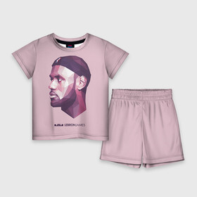 Детский костюм с шортами 3D с принтом LeBron James в городе Новоалтайск,  |  | cleveland cavaliers | lebron james | nba. | баскетбол | баскетболист | джеймс леброн | кливленд кавальерс | нба