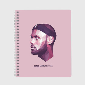 Тетрадь с принтом LeBron James в городе Новоалтайск, 100% бумага | 48 листов, плотность листов — 60 г/м2, плотность картонной обложки — 250 г/м2. Листы скреплены сбоку удобной пружинной спиралью. Уголки страниц и обложки скругленные. Цвет линий — светло-серый
 | cleveland cavaliers | lebron james | nba. | баскетбол | баскетболист | джеймс леброн | кливленд кавальерс | нба