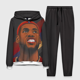 Мужской костюм 3D (с толстовкой) с принтом LeBron James в городе Новоалтайск,  |  | Тематика изображения на принте: cleveland cavaliers | lebron james | nba. | баскетбол | баскетболист | джеймс леброн | кливленд кавальерс | нба