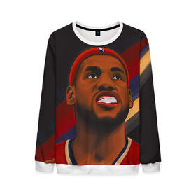 Мужской свитшот 3D с принтом LeBron James в городе Новоалтайск, 100% полиэстер с мягким внутренним слоем | круглый вырез горловины, мягкая резинка на манжетах и поясе, свободная посадка по фигуре | cleveland cavaliers | lebron james | nba. | баскетбол | баскетболист | джеймс леброн | кливленд кавальерс | нба