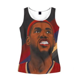 Женская майка 3D с принтом LeBron James в городе Новоалтайск, 100% полиэстер | круглая горловина, прямой силуэт, длина до линии бедра | cleveland cavaliers | lebron james | nba. | баскетбол | баскетболист | джеймс леброн | кливленд кавальерс | нба