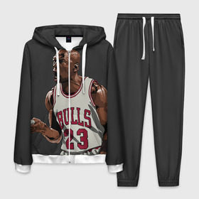 Мужской костюм 3D с принтом Michael Jordan в городе Новоалтайск, 100% полиэстер | Манжеты и пояс оформлены тканевой резинкой, двухслойный капюшон со шнурком для регулировки, карманы спереди | chicago bulls | michael jeffrey jordan | nba. | баскетбол | баскетболист | вашингтон уизардс | майкл джордан | нба | чикаго | чикаго буллз