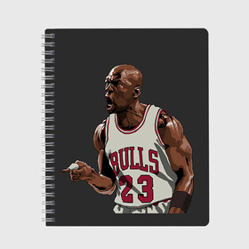 Тетрадь с принтом Michael Jordan в городе Новоалтайск, 100% бумага | 48 листов, плотность листов — 60 г/м2, плотность картонной обложки — 250 г/м2. Листы скреплены сбоку удобной пружинной спиралью. Уголки страниц и обложки скругленные. Цвет линий — светло-серый
 | chicago bulls | michael jeffrey jordan | nba. | баскетбол | баскетболист | вашингтон уизардс | майкл джордан | нба | чикаго | чикаго буллз