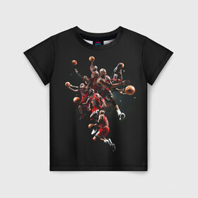 Детская футболка 3D с принтом Michael Jordan в городе Новоалтайск, 100% гипоаллергенный полиэфир | прямой крой, круглый вырез горловины, длина до линии бедер, чуть спущенное плечо, ткань немного тянется | chicago bulls | michael jeffrey jordan | nba. | баскетбол | баскетболист | вашингтон уизардс | майкл джордан | нба | чикаго | чикаго буллз