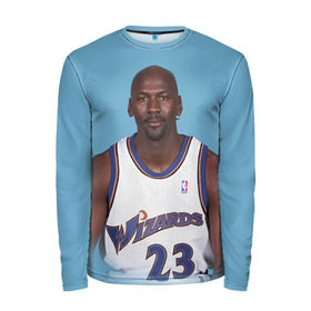 Мужской лонгслив 3D с принтом Michael Jordan в городе Новоалтайск, 100% полиэстер | длинные рукава, круглый вырез горловины, полуприлегающий силуэт | chicago bulls | michael jeffrey jordan | nba. | баскетбол | баскетболист | вашингтон уизардс | майкл джордан | нба | чикаго | чикаго буллз