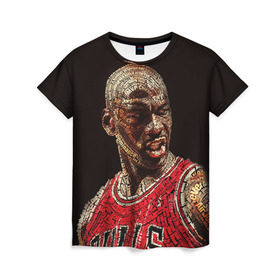 Женская футболка 3D с принтом Michael Jordan в городе Новоалтайск, 100% полиэфир ( синтетическое хлопкоподобное полотно) | прямой крой, круглый вырез горловины, длина до линии бедер | chicago bulls | michael jeffrey jordan | nba. | баскетбол | баскетболист | вашингтон уизардс | майкл джордан | нба | чикаго | чикаго буллз
