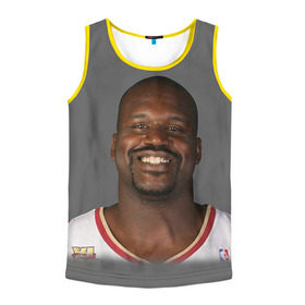 Мужская майка 3D с принтом Shaquille O`Neal в городе Новоалтайск, 100% полиэстер | круглая горловина, приталенный силуэт, длина до линии бедра. Пройма и горловина окантованы тонкой бейкой | shaquille oneal | баскетболист | нба | шакил онил