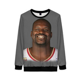 Женский свитшот 3D с принтом Shaquille O`Neal в городе Новоалтайск, 100% полиэстер с мягким внутренним слоем | круглый вырез горловины, мягкая резинка на манжетах и поясе, свободная посадка по фигуре | shaquille oneal | баскетболист | нба | шакил онил