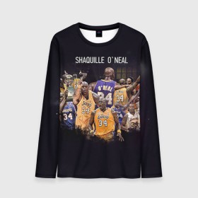 Мужской лонгслив 3D с принтом Shaquille O`Neal в городе Новоалтайск, 100% полиэстер | длинные рукава, круглый вырез горловины, полуприлегающий силуэт | shaquille oneal | баскетболист | нба | шакил онил