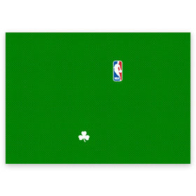 Поздравительная открытка с принтом Boston Celtics в городе Новоалтайск, 100% бумага | плотность бумаги 280 г/м2, матовая, на обратной стороне линовка и место для марки
 | boston celtics | бостон | бостон селтикс | нба | селтикс
