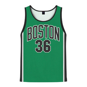 Мужская майка 3D с принтом Boston Celtics 36 в городе Новоалтайск, 100% полиэстер | круглая горловина, приталенный силуэт, длина до линии бедра. Пройма и горловина окантованы тонкой бейкой | 36 | boston celtics | shaquille oneal | бостон | бостон селтикс | нба | селтикс | шакил онил