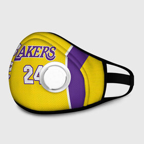 Маска из неопрена с принтом Lakers 24 в городе Новоалтайск, неопрен 100% | Форма огибающая нос. Резинки для ушей с дополнительной резинкой на затылке. Клапан для выдоха для активного дыхания при занятиях спортом. Эластичный материал маски и окантовки для лучшего растяжения и прилегания маски.  | Тематика изображения на принте: kobe bryant | lakers | los angeles lakers | nba | баскетбол | брайант | браянт | коби | лайкерс | лос анджелес лейкерс | нба | форма