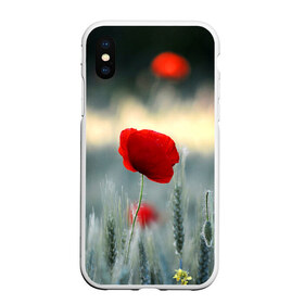 Чехол для iPhone XS Max матовый с принтом Алый мак в городе Новоалтайск, Силикон | Область печати: задняя сторона чехла, без боковых панелей | Тематика изображения на принте: алый | красный | лепестки | мак | прикольные картинки | цветочки | цветы