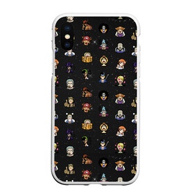 Чехол для iPhone XS Max матовый с принтом One Piece. Pixel art pattern. в городе Новоалтайск, Силикон | Область печати: задняя сторона чехла, без боковых панелей | 8 bit | ace | chopper | luffy | one piece | pattern | pixel art | space | zorro