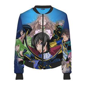 Женский бомбер 3D с принтом Code Geass 1 в городе Новоалтайск, 100% полиэстер | застегивается на молнию, по бокам два кармана без застежек, мягкие манжеты, по низу бомбера и на воротнике — эластичная резинка | anime | аниме | анимешник | анимешникам | восставший лелуш | код гиас | код гиасс | код гиасс: восставший лелуш