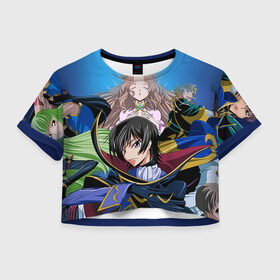 Женская футболка 3D укороченная с принтом Code Geass 1 в городе Новоалтайск, 100% полиэстер | круглая горловина, длина футболки до линии талии, рукава с отворотами | anime | аниме | анимешник | анимешникам | восставший лелуш | код гиас | код гиасс | код гиасс: восставший лелуш