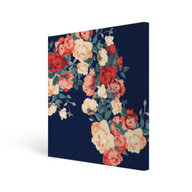 Холст квадратный с принтом Fashion flowers в городе Новоалтайск, 100% ПВХ |  | fashion | flower | мода | фэшн | цветы
