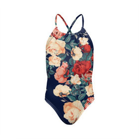 Детский купальник 3D с принтом Fashion flowers в городе Новоалтайск, Полиэстер 85%, Спандекс 15% | Слитный крой, подклад по переду изделия, узкие бретели | fashion | flower | мода | фэшн | цветы