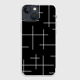 Чехол для iPhone 13 mini с принтом Geometric (2) в городе Новоалтайск,  |  | geometric | белый | геометрик | линии | текстура | чёрный