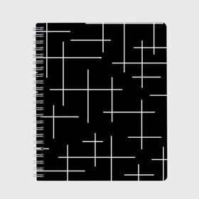Тетрадь с принтом Geometric (2) в городе Новоалтайск, 100% бумага | 48 листов, плотность листов — 60 г/м2, плотность картонной обложки — 250 г/м2. Листы скреплены сбоку удобной пружинной спиралью. Уголки страниц и обложки скругленные. Цвет линий — светло-серый
 | geometric | белый | геометрик | линии | текстура | чёрный