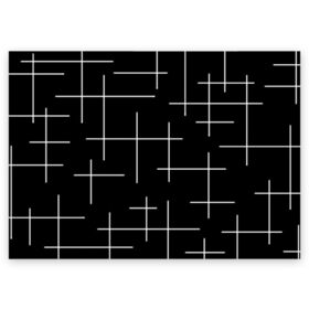 Поздравительная открытка с принтом Geometric (2) в городе Новоалтайск, 100% бумага | плотность бумаги 280 г/м2, матовая, на обратной стороне линовка и место для марки
 | geometric | белый | геометрик | линии | текстура | чёрный
