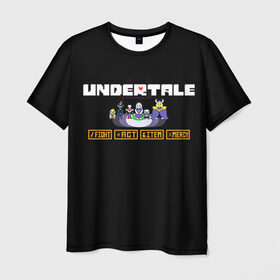 Мужская футболка 3D с принтом Undertale 4 в городе Новоалтайск, 100% полиэфир | прямой крой, круглый вырез горловины, длина до линии бедер | альфис | андайн | андертейл | асгор | дримурр | меттатон | папирус | подземелье | санс | ториэль | флауи | фриск
