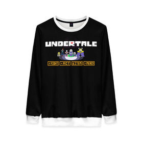 Женский свитшот 3D с принтом Undertale 4 в городе Новоалтайск, 100% полиэстер с мягким внутренним слоем | круглый вырез горловины, мягкая резинка на манжетах и поясе, свободная посадка по фигуре | альфис | андайн | андертейл | асгор | дримурр | меттатон | папирус | подземелье | санс | ториэль | флауи | фриск