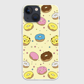 Чехол для iPhone 13 mini с принтом Сладкие пончики в городе Новоалтайск,  |  | Тематика изображения на принте: булочки | гомер симпсон | еда | пончики | сладости