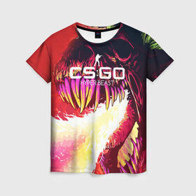 Женская футболка 3D с принтом cs:go - Hyper Beast style (Скоростной зверь) в городе Новоалтайск, 100% полиэфир ( синтетическое хлопкоподобное полотно) | прямой крой, круглый вырез горловины, длина до линии бедер | beast | cs | csgo | hyper | го | зверь | кс | скоростной