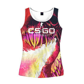 Женская майка 3D с принтом cs:go - Hyper Beast style (Скоростной зверь) в городе Новоалтайск, 100% полиэстер | круглая горловина, прямой силуэт, длина до линии бедра | beast | cs | csgo | hyper | го | зверь | кс | скоростной