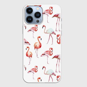 Чехол для iPhone 13 Pro Max с принтом Узор из фламинго в городе Новоалтайск,  |  | Тематика изображения на принте: животные | мозаика | птицы | узор | фауна | фламинго
