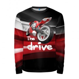 Мужской лонгслив 3D с принтом The drive в городе Новоалтайск, 100% полиэстер | длинные рукава, круглый вырез горловины, полуприлегающий силуэт | гонка | драйв | мото | мотогонки | мотоспорт | мотоцикл | скорость