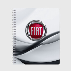 Тетрадь с принтом FIAT в городе Новоалтайск, 100% бумага | 48 листов, плотность листов — 60 г/м2, плотность картонной обложки — 250 г/м2. Листы скреплены сбоку удобной пружинной спиралью. Уголки страниц и обложки скругленные. Цвет линий — светло-серый
 | fiat | авто | автомобиль | водитель | машина | тачка | фиат