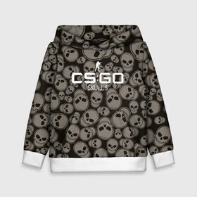Детская толстовка 3D с принтом cs:go - Skulls MP7 Style (Черепа) в городе Новоалтайск, 100% полиэстер | двухслойный капюшон со шнурком для регулировки, мягкие манжеты на рукавах и по низу толстовки, спереди карман-кенгуру с мягким внутренним слоем | cs | csgo | mp7 | skull | skulls | го | кс | череп | черепа