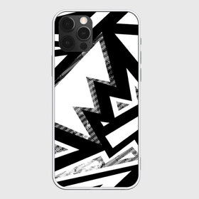 Чехол для iPhone 12 Pro Max с принтом Треугольники в городе Новоалтайск, Силикон |  | Тематика изображения на принте: белый | геометрия | черно белый | черный