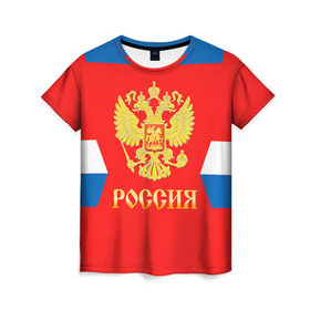 Женская футболка 3D с принтом Форма № 71 MALKIN в городе Новоалтайск, 100% полиэфир ( синтетическое хлопкоподобное полотно) | прямой крой, круглый вырез горловины, длина до линии бедер | 71 malkin | world cup hockey | клюшка | кубок мира | малкин евгений | россия | сборная россии | хоккейная форма | шайба