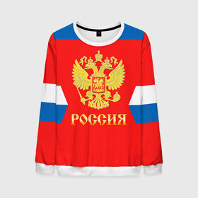 Мужской свитшот 3D с принтом Форма № 8 OVECHKIN в городе Новоалтайск, 100% полиэстер с мягким внутренним слоем | круглый вырез горловины, мягкая резинка на манжетах и поясе, свободная посадка по фигуре | 8 ovechkin | world cup hockey | клюшка | кубок мира | овечкин александр | россия | сборная россии | хоккейная форма | шайба