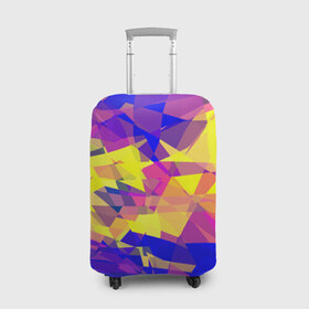 Чехол для чемодана 3D с принтом Abstract Color в городе Новоалтайск, 86% полиэфир, 14% спандекс | двустороннее нанесение принта, прорези для ручек и колес | геометрия | полигон | треугольники | яркий