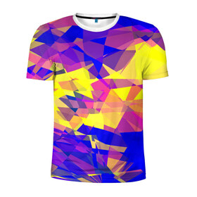 Мужская футболка 3D спортивная с принтом Abstract Color в городе Новоалтайск, 100% полиэстер с улучшенными характеристиками | приталенный силуэт, круглая горловина, широкие плечи, сужается к линии бедра | геометрия | полигон | треугольники | яркий