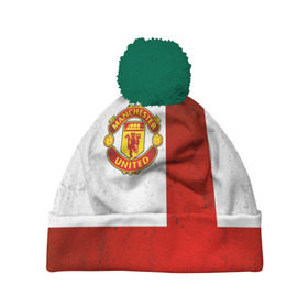 Шапка 3D c помпоном с принтом Manchester United FC в городе Новоалтайск, 100% полиэстер | универсальный размер, печать по всей поверхности изделия | англия | клуб | манчестер | фк | футбол | футбольный | юнайтед