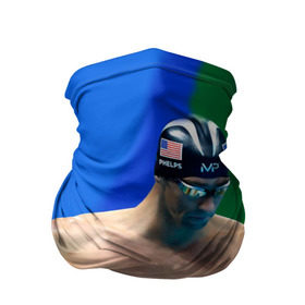 Бандана-труба 3D с принтом Michael Phelps в городе Новоалтайск, 100% полиэстер, ткань с особыми свойствами — Activecool | плотность 150‒180 г/м2; хорошо тянется, но сохраняет форму | бассейн | пловец | чемпион. фелепс
