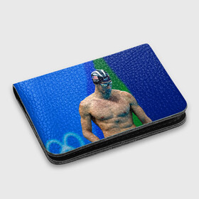 Картхолдер с принтом с принтом Michael Phelps в городе Новоалтайск, натуральная матовая кожа | размер 7,3 х 10 см; кардхолдер имеет 4 кармана для карт; | бассейн | пловец | чемпион. фелепс